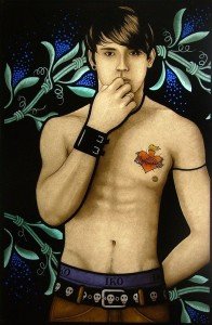 Sacred Heart Stained Glass boy with sacred heart tattoo